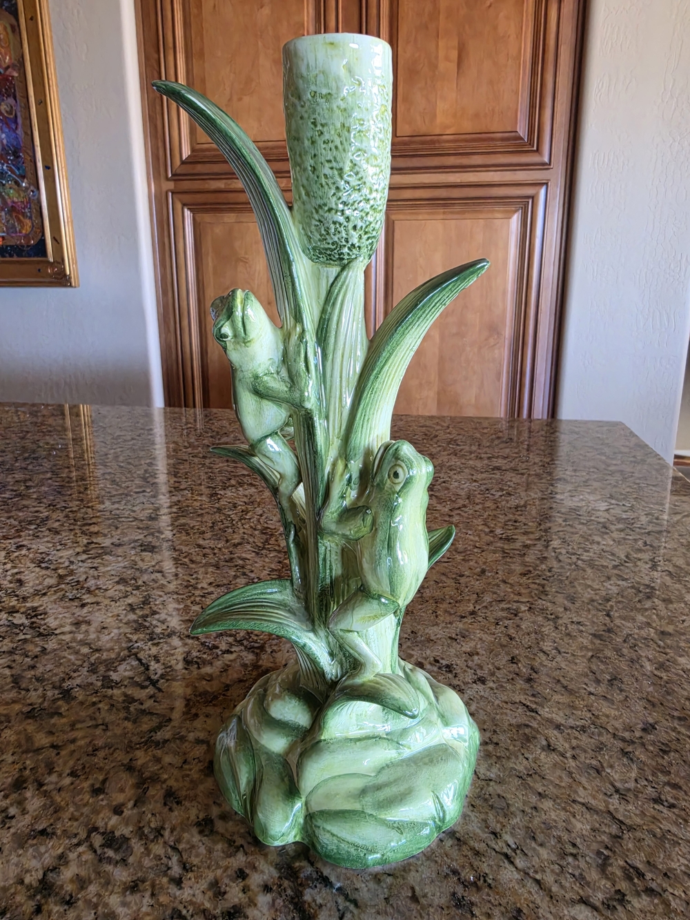Vietri Made In Italy Ceramic Frog Candle Holder Retired Collection Water Garden